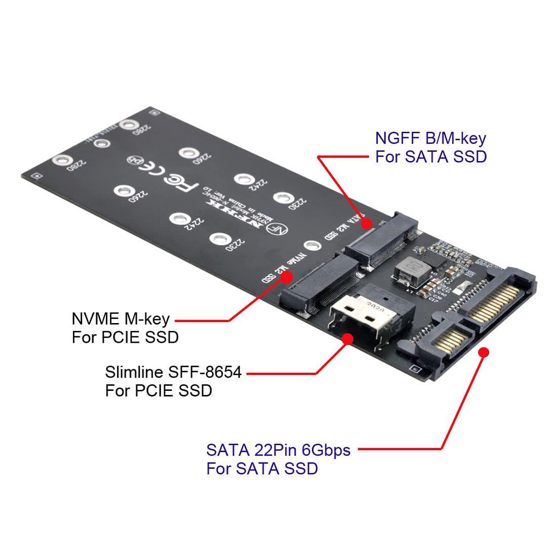 M.2 NGFF SSD AND NVMe M.2 SSD to SATA M.2 NGFF SSD AND NVMe M.2 SSD to SATA